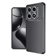 Husa pentru xiaomi 14t pro, carbonfiber, premium, black foto