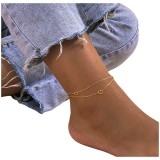 Cumpara ieftin Bratara dubla de glezna placata cu aur Hearts