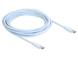 Cablu USB 2.0 USB C aurit, 4m, albastru, 60W, 3A
