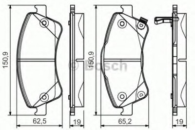 Set placute frana,frana disc TOYOTA AURIS (NRE15, ZZE15, ADE15, ZRE15, NDE15) (2006 - 2012) BOSCH 0 986 495 106 foto