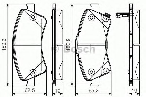 Set placute frana,frana disc TOYOTA AURIS (NRE15, ZZE15, ADE15, ZRE15, NDE15) (2006 - 2012) BOSCH 0 986 495 106