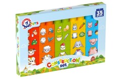 Cuburi de constructii cu animale, Technok, 35 de piese