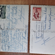 LOT 2 CARTI POSTALE RARE FRANTA (PHOTOGRAPHIE VERITABLE) – ANTERIOR 1955