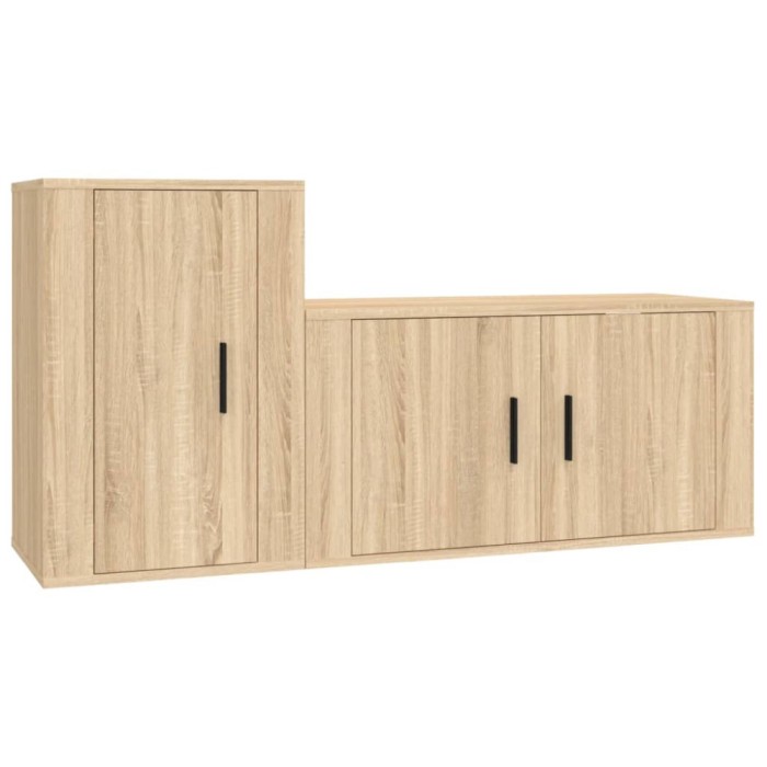 Set dulap TV, 2 piese, stejar sonoma, lemn prelucrat