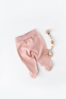 Pantaloni cu Botosei - Bumbac organic Roz pudra BabyCosy (Marime: 6-9 luni) foto