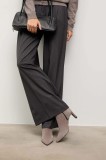 Answear.LAB cizme din piele intoarsa culoarea gri, cu toc drept