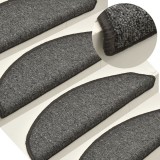 VidaXL Covorașe pentru trepte scară, 15 buc., gri &icirc;nchis, 56x17x3 cm