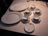 Set Cafea Portelan (fara 1 cana) + 2 Platouri Portelan Dimensiuni 25x35cm si 26x37cm