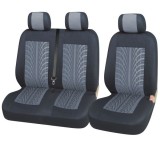 2+1 Universal Huse Scaune pentru Microbuze Negru Gri Textile