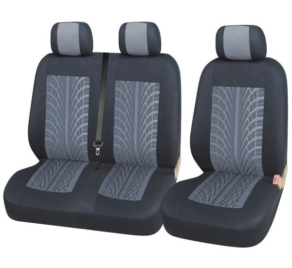 2+1 Universal Huse Scaune pentru Microbuze Negru Gri Textile