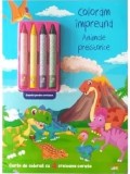 Cumpara ieftin Animale preistorice. Carte de colorat cu 4 creioane cerate. Coloram impreuna/***