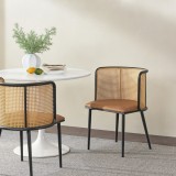 Set 2 scaune bucatarie Flen 75x52x49cm maro negru [en.casa] HausGarden Leisure, [en.casa]