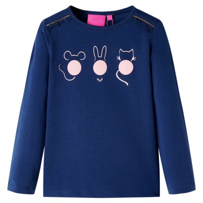 Tricou pentru copii cu m&amp;acirc;neci lungi, bleumarin, 92 13764 foto