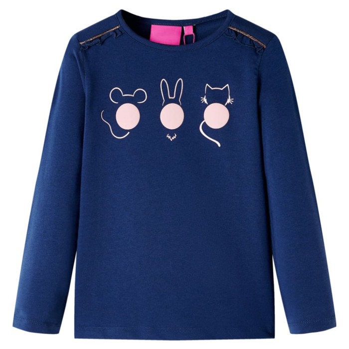 Tricou pentru copii cu m&acirc;neci lungi, bleumarin, 92 13764