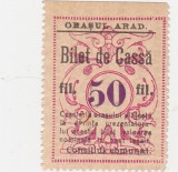 ROMANIA BON DE CASA Bilet de Casa 50 Fileri Arad 1920 aUNC