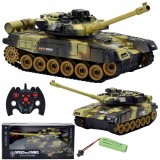 Tanc mare telecomandat RC cu turn rotativ, efecte luminoase și sonore, acumulator inclus, 5 buc.