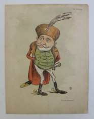 D. STURZA , &amp;#039; PSEUDO - JESZENSKY &amp;#039; , CARICATURA , LITOGRAFIE de pictorul NICOLAE PETRESCU - GAINA 1871 - 1931 , 1898 foto