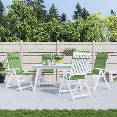 vidaXL Perne de scaun spătar &amp;icirc;nalt, 4 buc, model frunze, textil Oxford foto