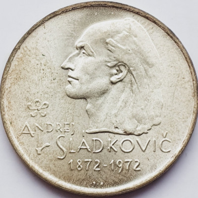 581 Cehoslovacia 20 Korun 1972 Andrej Sladkovic km 76 argint foto