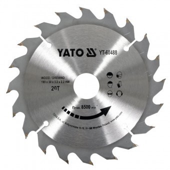 Disc pentru lemn Yato YT-60488, 190x30x3 mm, 20 dinti, pastile vidia foto