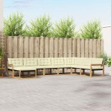 vidaXL Set de canapele de exterior cu pernă 8 pcs Alb și crem 3388964