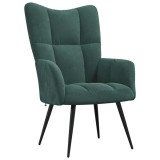 vidaXL Scaun de relaxare, verde &icirc;nchis, catifea