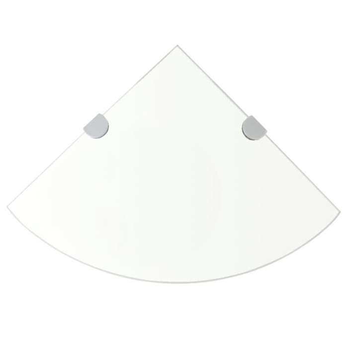 Raft de colț cu suporți de crom din sticlă transparentă 35 x 35 cm 243853