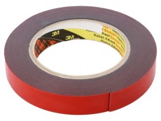 Bandă de Fixare Acrilică Gri &Icirc;nchis 19mm x 5.5m 3M