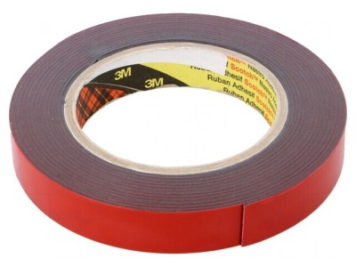 Bandă de Fixare Acrilică Gri &amp;Icirc;nchis 19mm x 5.5m 3M foto