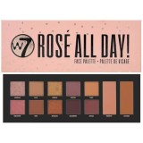 Paleta farduri de ochi si fata, W7, Rose All Day Face Palette, 12 culori