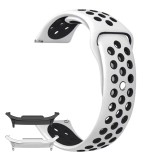 Curea silicon compatibila Samsung Galaxy Watch8 40mm, Alb/Negru