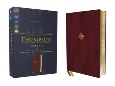 Niv, Thompson Chain-Reference Bible, Handy Size, Leathersoft, Burgundy, Red Letter, Comfort Print foto