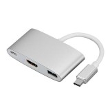 Convertor USB tip C-HDMI+USB tip C+USB A 3.0 t-m 3in1