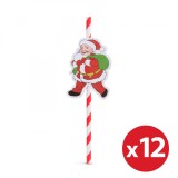 Paie de hartie - Craciun - 197 x 6 mm - 12 bucati pachet