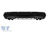 Difuzor tip GLA45 cu capete negre, potrivit pentru bara de protectie A Design la Mercedes GLA H247 dupa 2020 -oo-oo-, cu garnitura neagra Performance