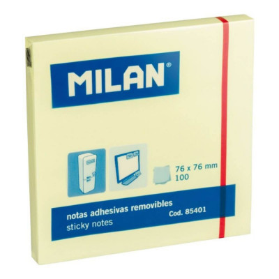 Set 10 Notite Adezive MILAN, 76x76 mm, 100 File, Galben Pal, Bloc Notes, Post-it, Sticky Notes, Bloc de Hartie, Memo Adeziv, Set Notite Adezive, Post- foto