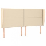 Cumpara ieftin Tablie de pat cu aripioare, crem, 183x23x118/128 cm, textil