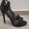 Sandale negri cu toc 38- 38,5- produs nou