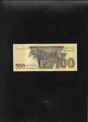 Zimbabwe 100 dollars 2023 seria5250523 aunc foto