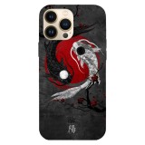 Husa compatibila cu Apple iPhone 15 Pro Max model Japanese Yin and Yang Art, Silicon, TPU, Viceversa, Transparent, Carcasa