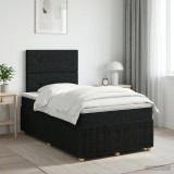 Cumpara ieftin Pat boxspring cu saltea Negru 120 x 190 cm Tesatura