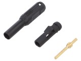 Mufă Banană 2mm Neagră Aurită Poliamidă
