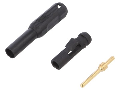 Conector banană 2mm negru aurit foto