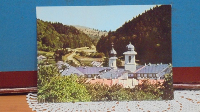 RPR - MANASTIREA AGAPIA - VEDERE DE SUS - 1968 - CIRCULATA, TIMBRU SEC.