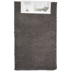 Covor baie Casa Plastor, Chenille, 50x80 cm S (grosime 1.2 cm), Gri, 50x80 Standard