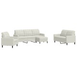 Cumpara ieftin Set de canapele cu perne, 4 piese, crem, catifea