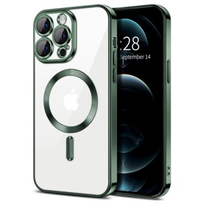 Husa pentru iPhone 12 Pro Max - Techsuit Luxury Crystal MagSafe - Deep Green foto