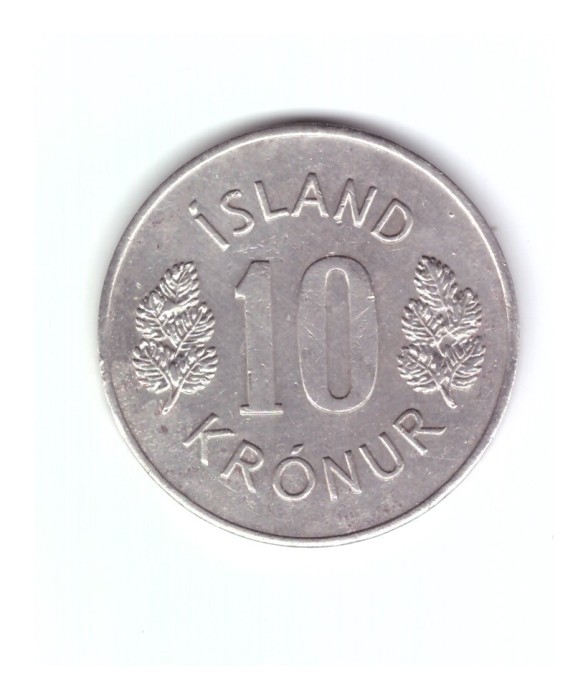 Moneda Islanda 10 kronur 1971, stare buna