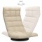 Scaun de podea pivotant, crem, material textil - 6