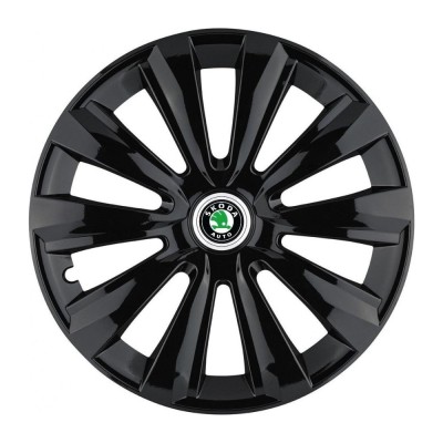 Set 4 Capace Roti, potrivite jantelor de R15, pentru Skoda, model delta negru foto